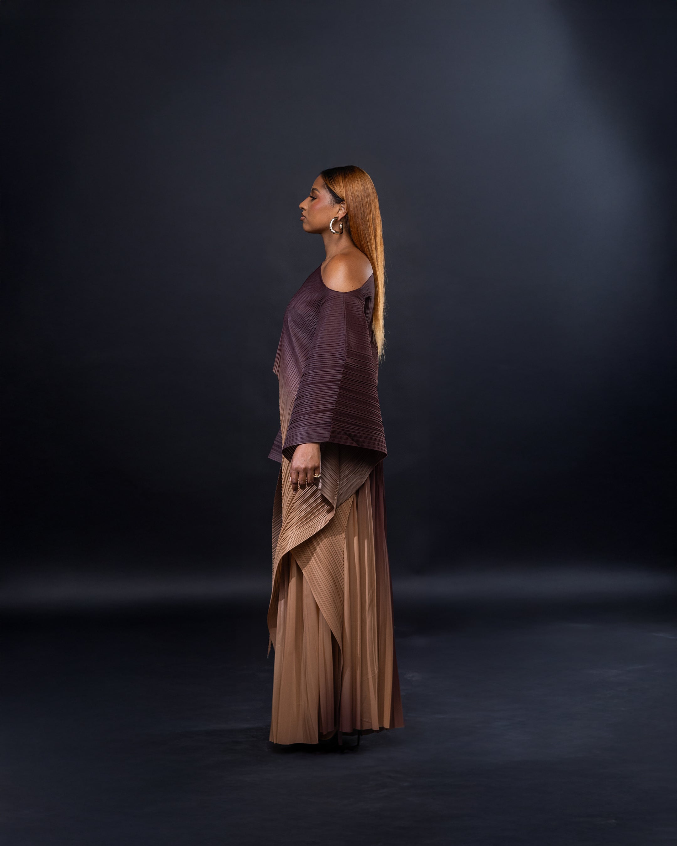 Ensemble deux pièces symétrique plissée ombrée - Collection Bloomingdale