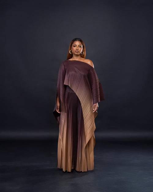 Ensemble deux pièces symétrique plissée ombrée - Collection Bloomingdale