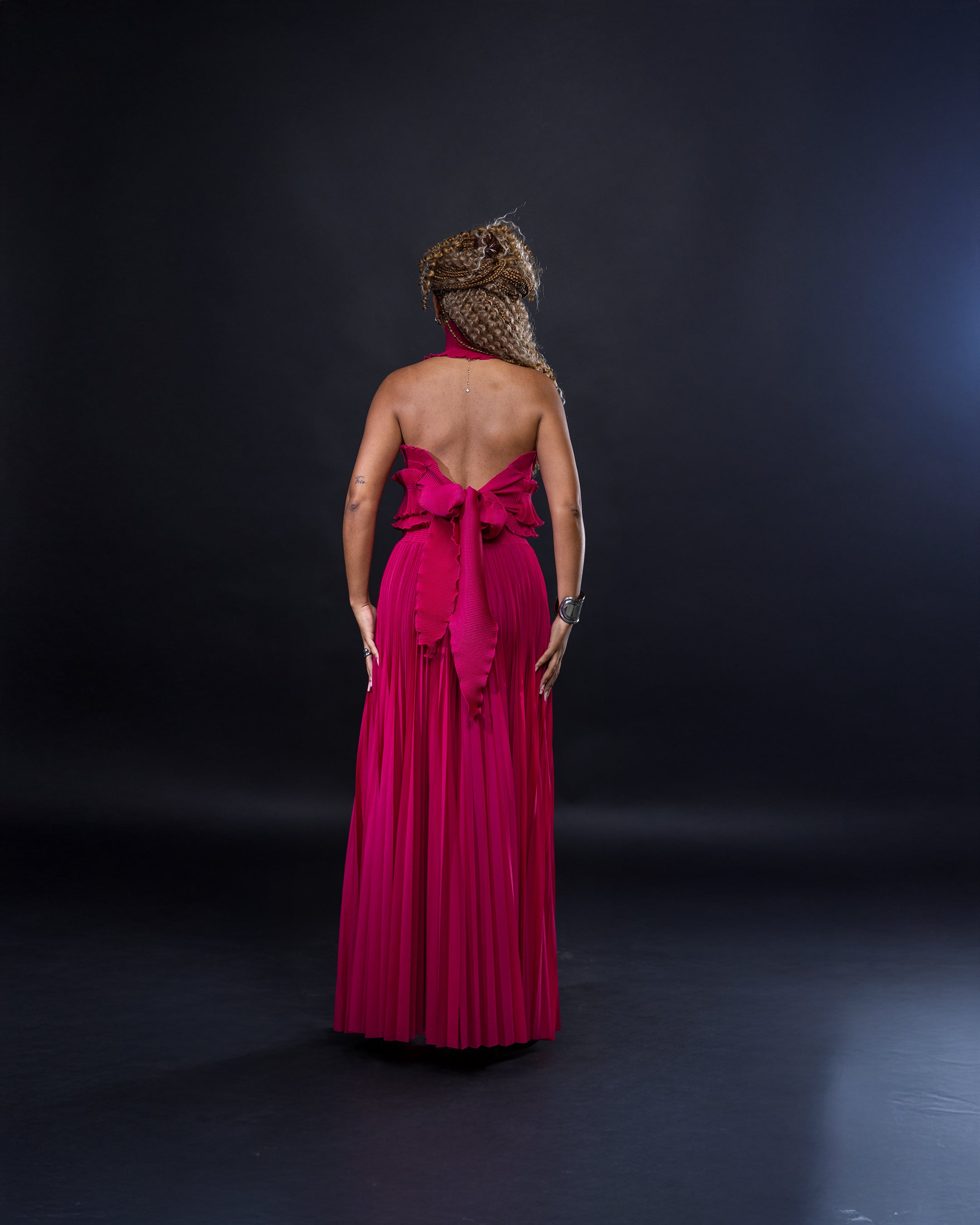 Top halter à volants fuchsia - Collection Bloomingdale