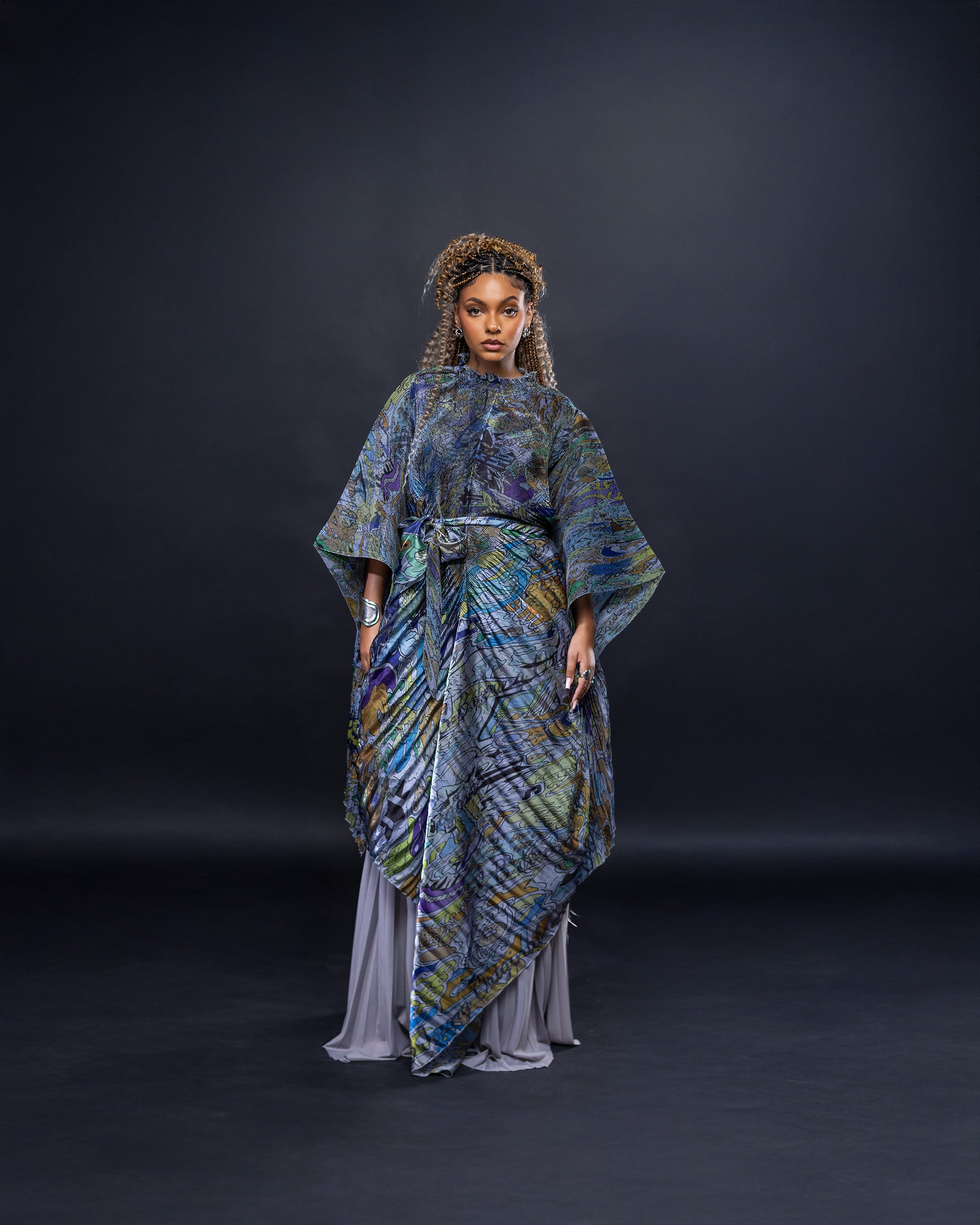Tunique imprimée asymétrique - Collection Bloomingdale